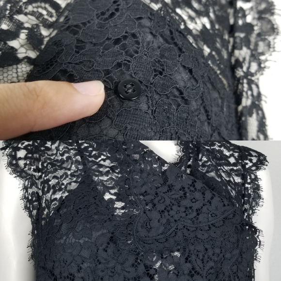 Balenciaga 2009 Black Lace Knee Length Dress Size 38 - Picture 10 of 12